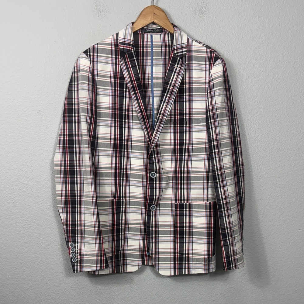 NWOT Paisley & Gray Men's Plaid Blazer